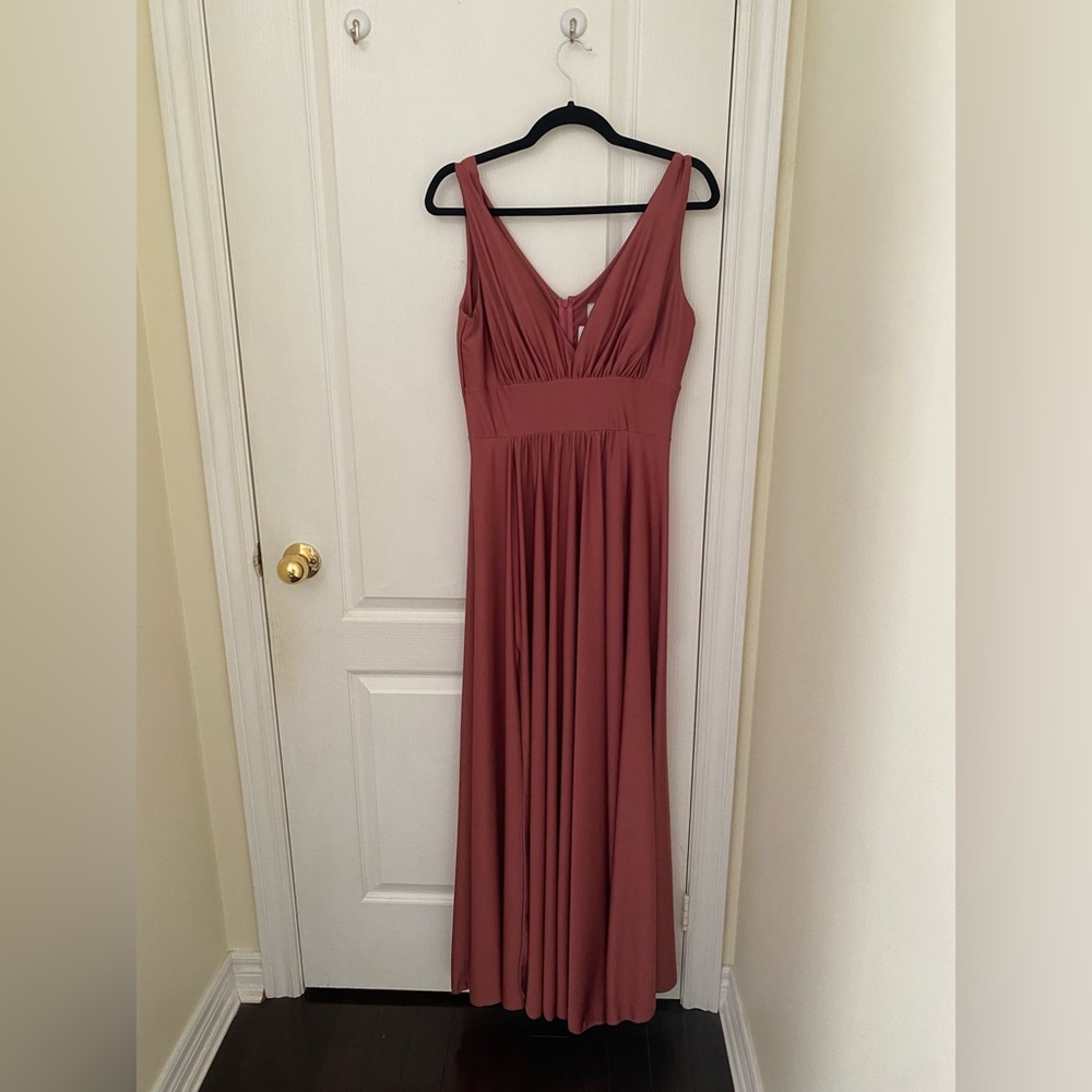 Floor Length V-Neck Dress